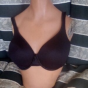 Vanity Fair Black Padded Underwire Support Bra Size 36DD.
